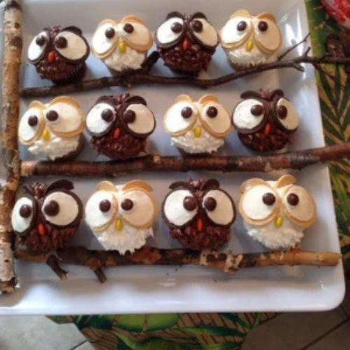 herfst traktatie, uilige cupcakes